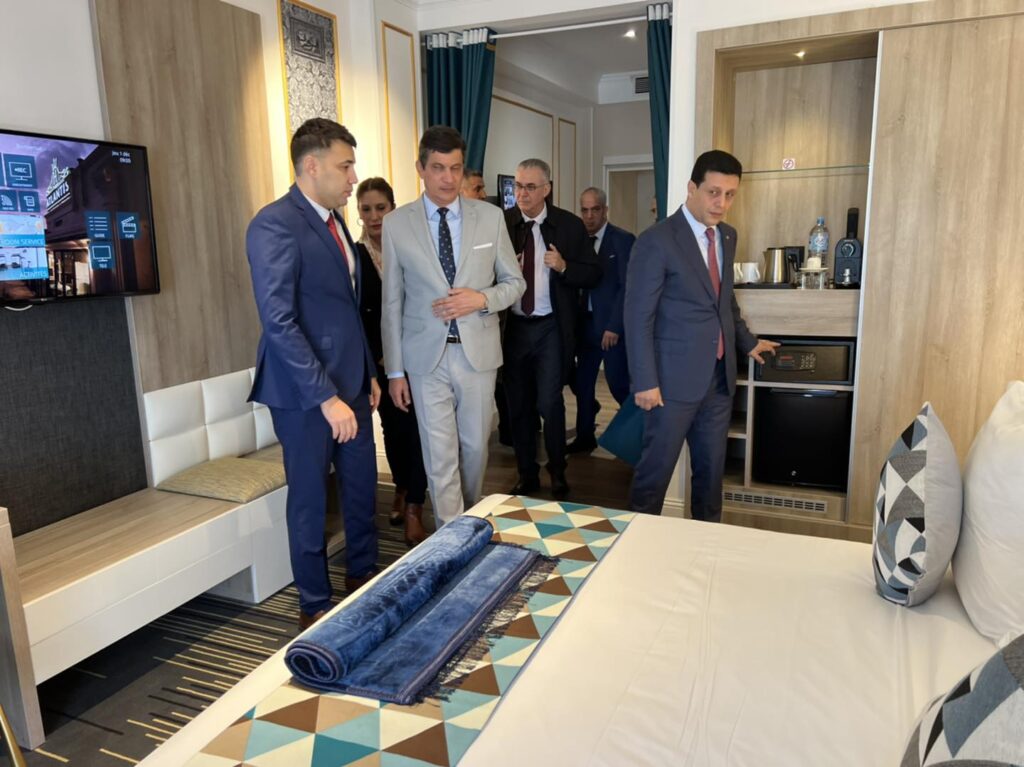 Pictures.. Hammadi supervises the inauguration of the "Atlantis Bouzareah" hotel in the Algerian capital - Al-Hiwar